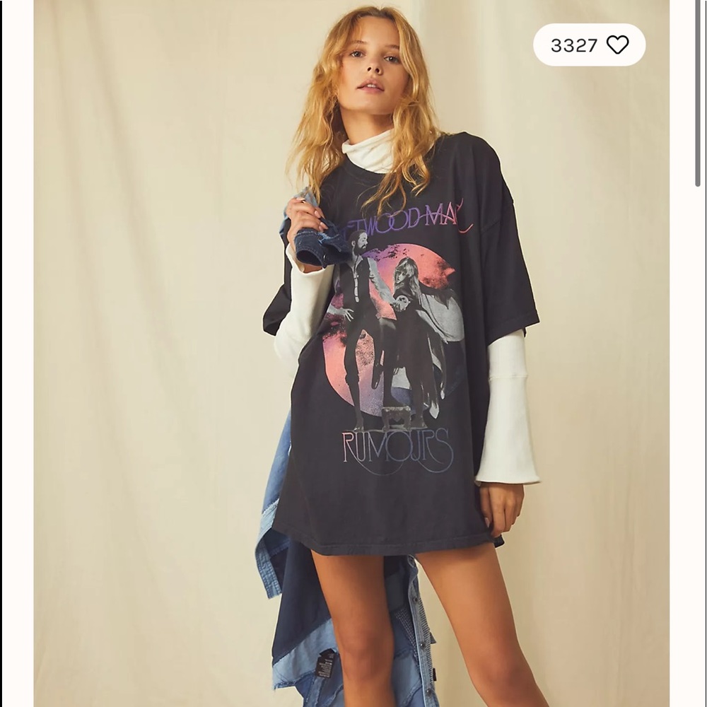 Free People x Fleetwood Mac oversized tee - blk